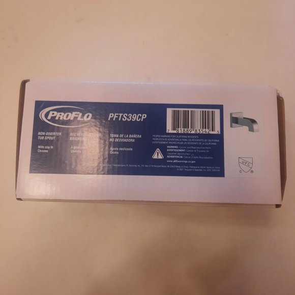 ProFlo PFTS39CP Non Diverter Tub Spout in Polished Chrome, New - Picture 10 of 13
